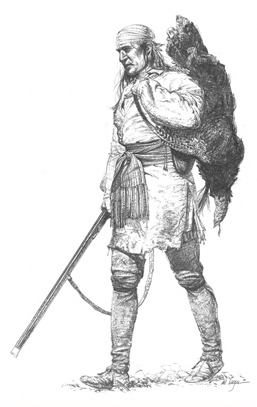 Hunter dressed Indian-European woodsman clothes