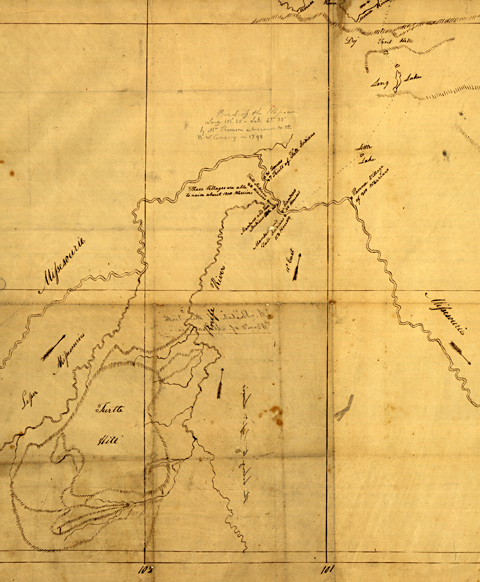 Interactive map labeling the Fort Mandan area