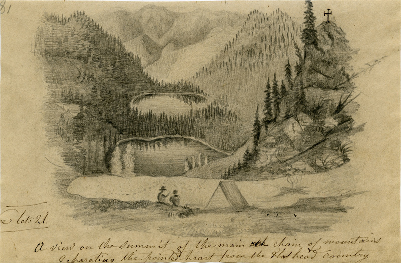 Two European men camp above two mountain lakes