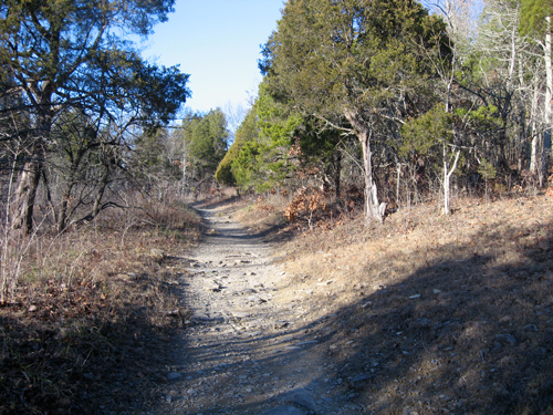 A well-eroded trail