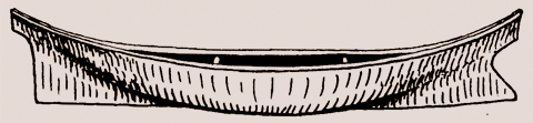Canoe with high (stern) end and front(bow)