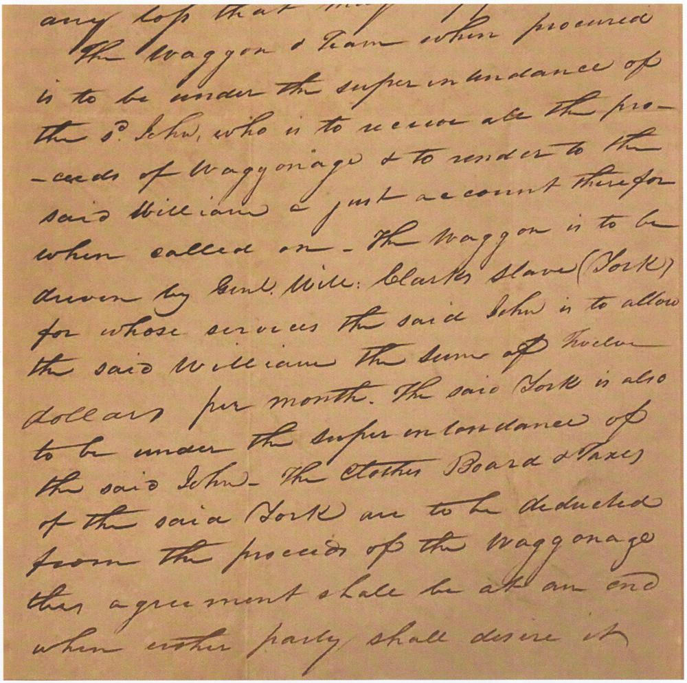 Handwritten note mentioning 'Clarks slave (York)'