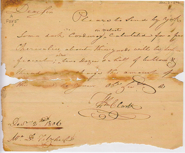 note in William Clark's handwriting