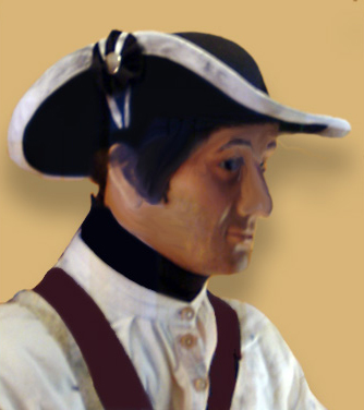 a clay bust of a dashing young man