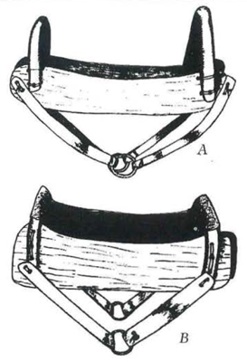 Two saddles with wood sides