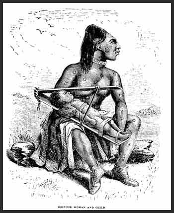 Chinook woman with child