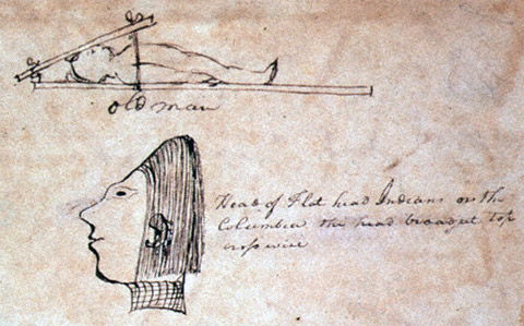 sketch of Chinook woman