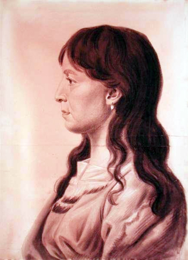 Yellow Corn, an Indian woman poses in profile