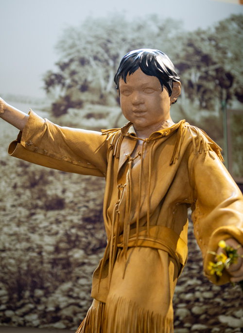 Jean Baptiste as small boy in buckskin about the time Clark offered to raise him