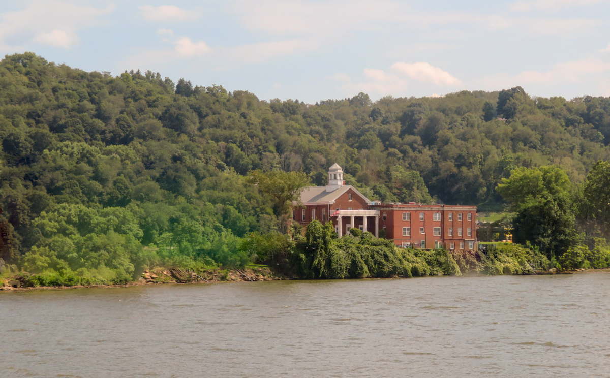 early red brick buildings on the Ohio River