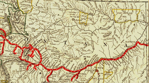 Interactive map labeling Lewis and Clark landmarks