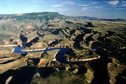 Big Horn River Canyon with East Pryor Mountain in the background