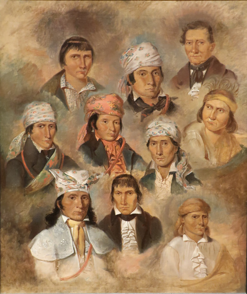 Ten portraits of Native Americans in both traditional and modern dress