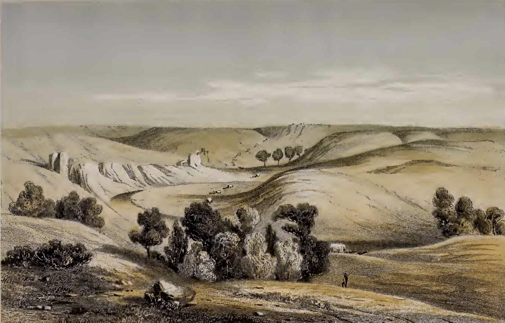 19th-century painting of the river Larocque traveled on to visit the Knife River Villages