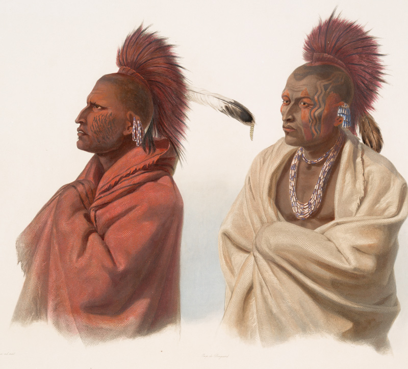 Two Mississipian Indians in profile