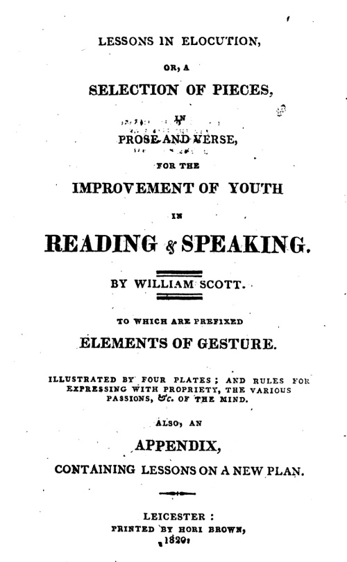 Title pages to Scott's Lessons transcribed elsewhere on this page