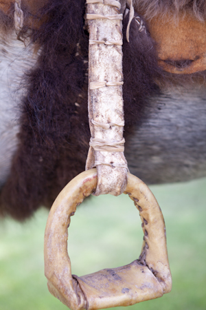 Leather wrapped stirrup
