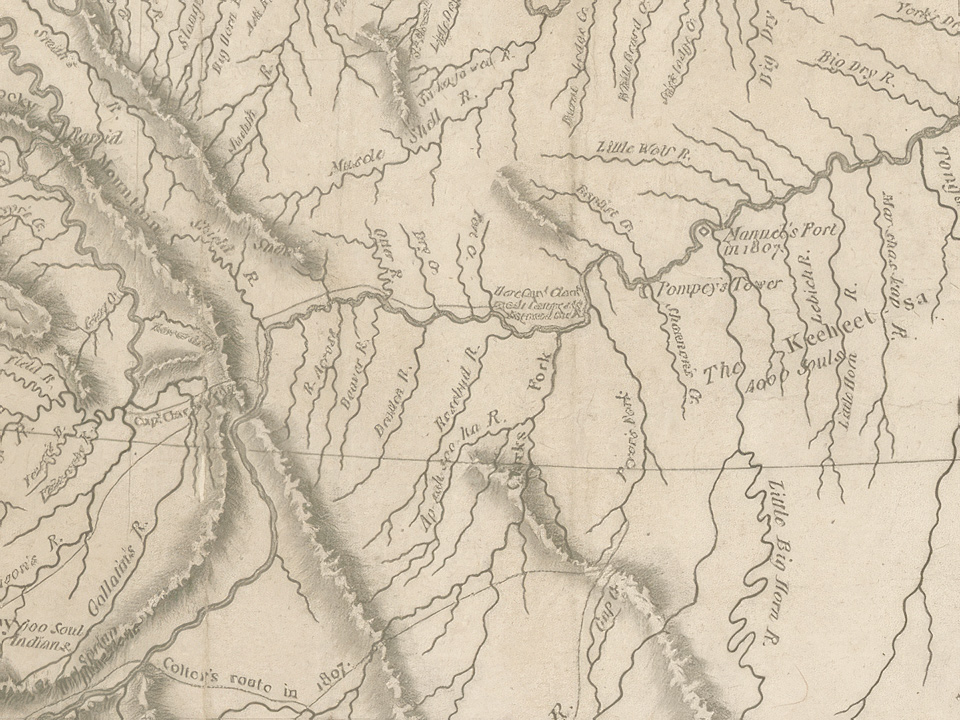 Clark's 1814 map, Lower Yellowstone